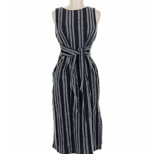 LOFT Elegant Striped Midi Dress